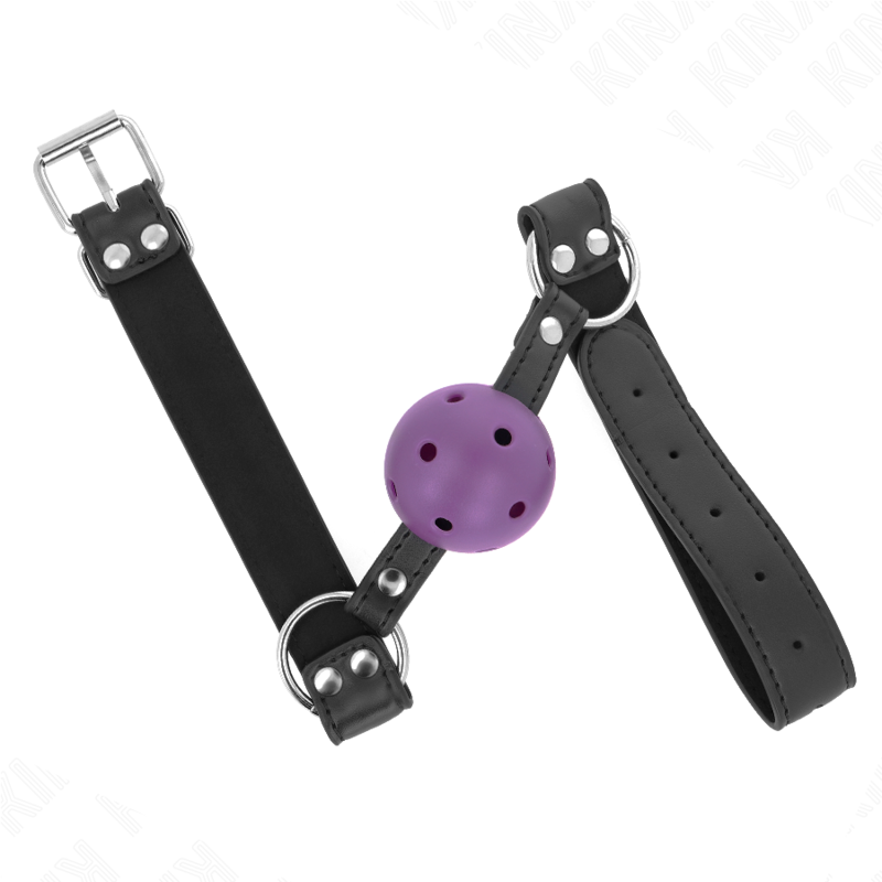 KINK - PALLA TRASPIRANTE BAVAGLIO 4 CM CON DOPPIO RIVETTO VIOLA 62,5 x 2,5 CM REGOLABILE 42-58 CM-1
