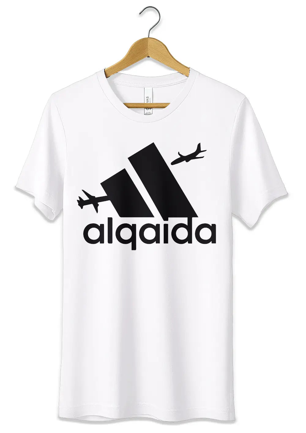 T-Shirt Maglietta Alqaida Meme Al Qaeda Fake Adidas Divertente-0