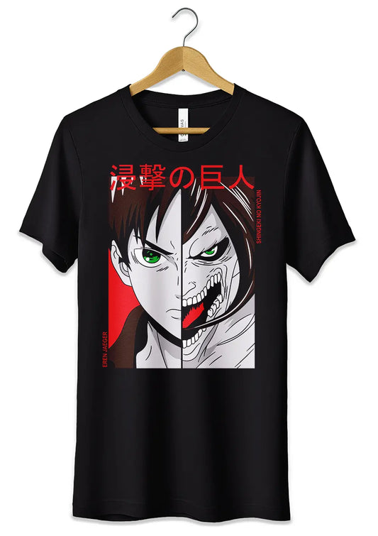 T-Shirt Maglietta Attack on Titan Eren Anime Fans-0