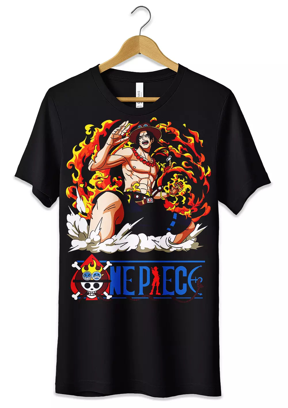 T-Shirt Maglietta Anime Pugno di fuoco Portuguese D. Ace One Piece-0