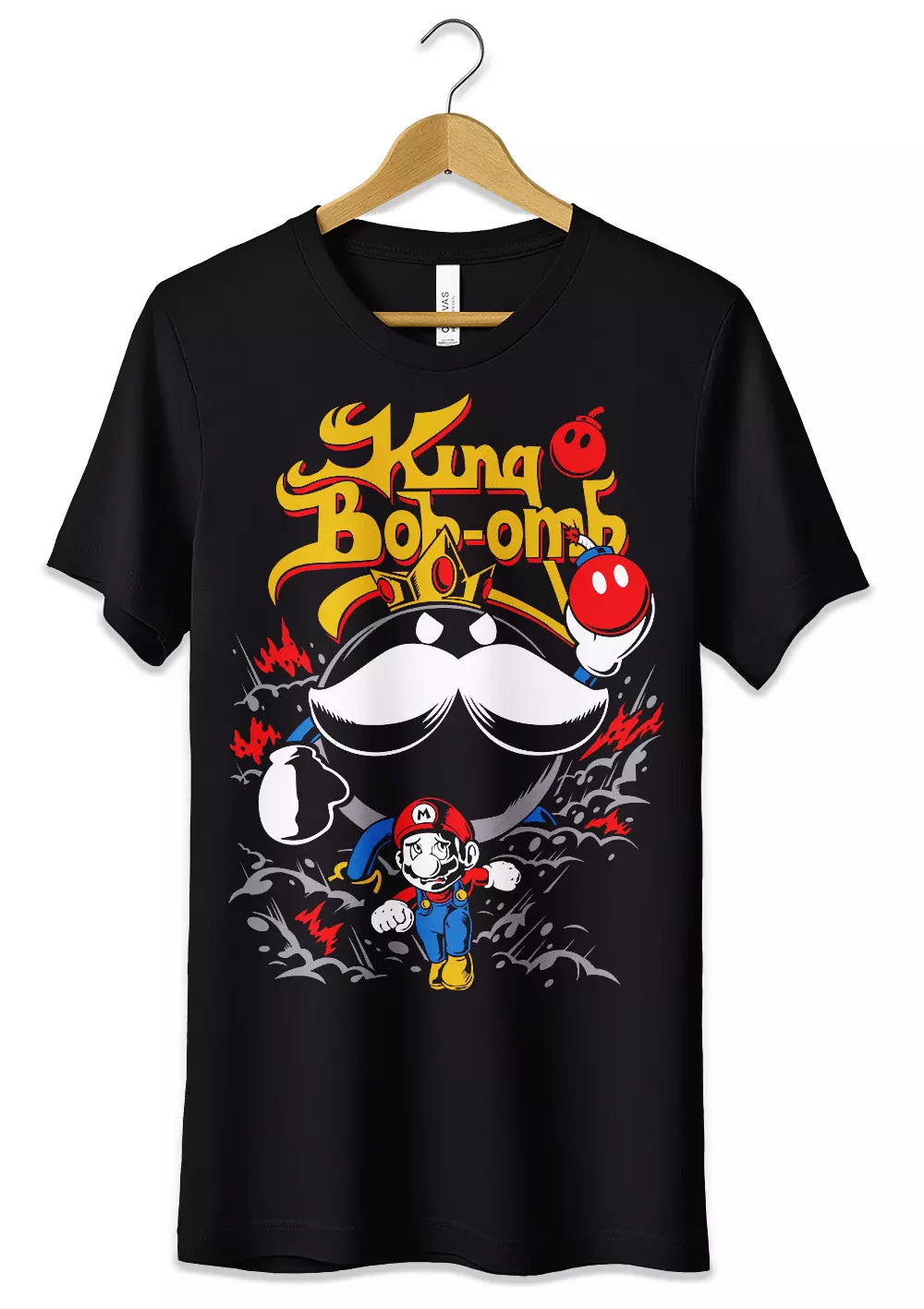 T-Shirt Maglietta Videogames Super Mario vs King Bob-omb-0