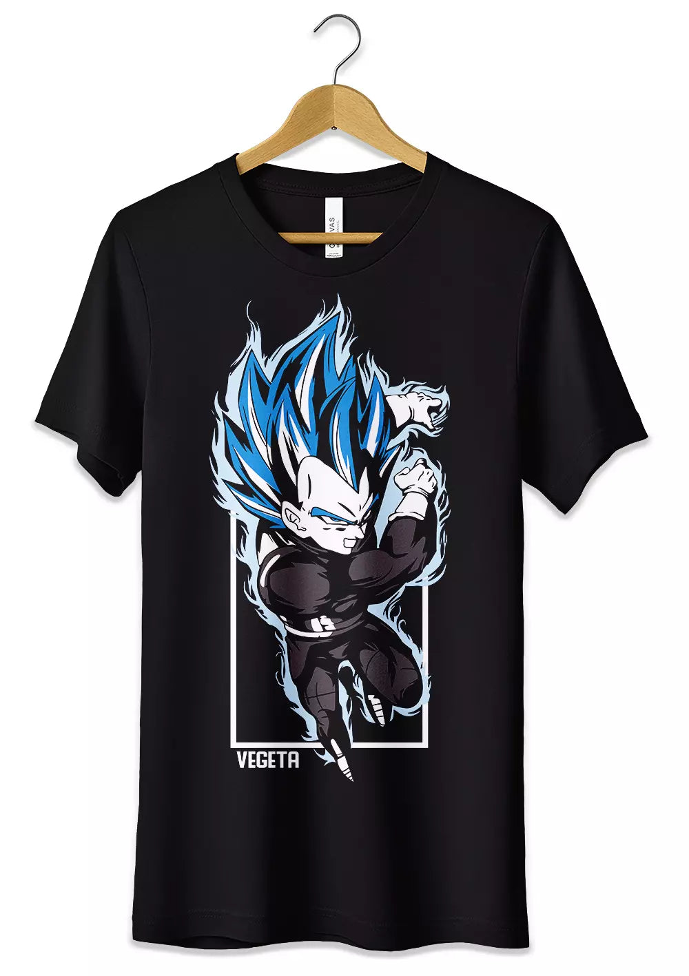 T-Shirt Vegeta Super Sayan Blue Maglietta Dragon Ball Nera-0