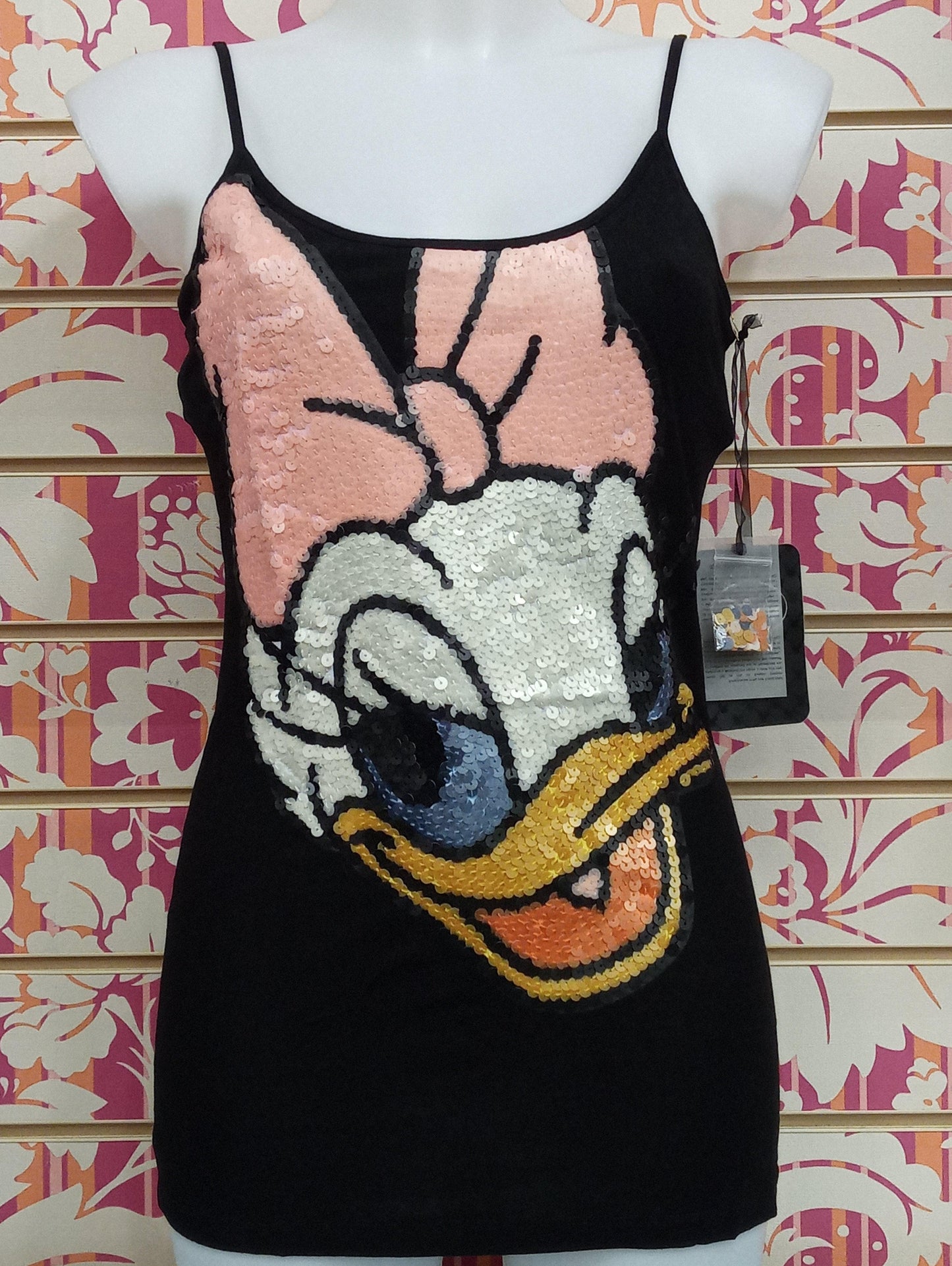 DD230TSW CANOTTA PAPERINA PAILETTES - DISNEY T-SHIRT DONNA - STREET STYLE PRINT stampa personalizzata