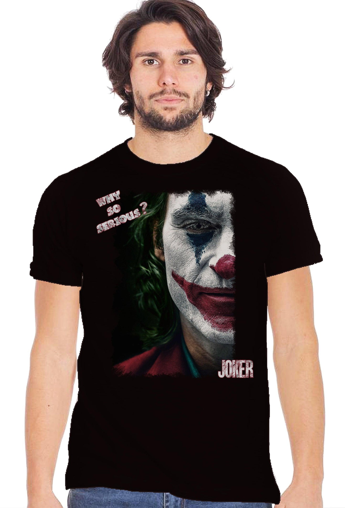 Face of Joker Art. 18-20-15 T-Shirt Urban Men Uomo 100% Cotone Fiammato STREET STYLE