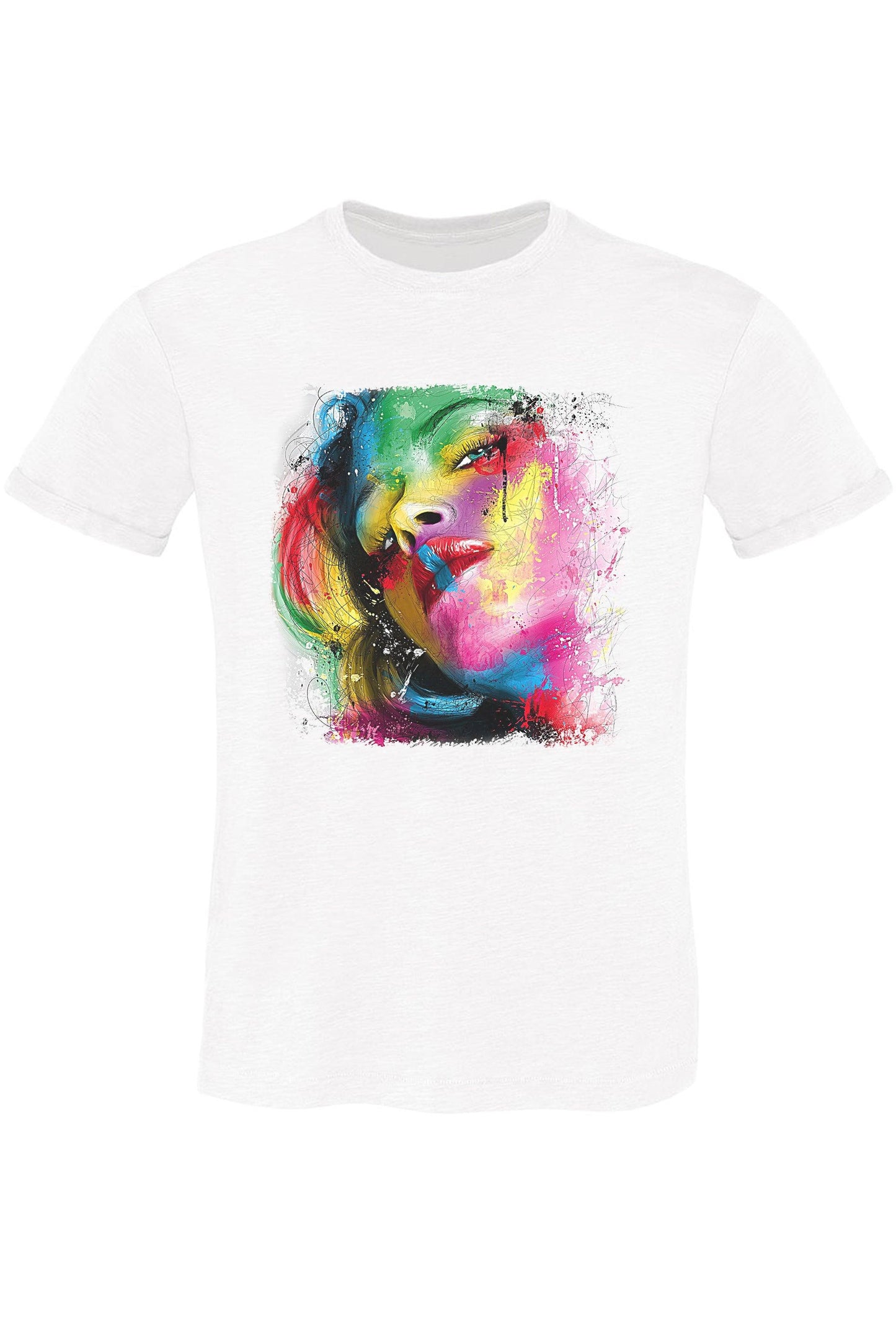 Faces and Pop Stilizzato Color Art. 18-20-45 T-Shirt Urban Men Uomo 100% Cotone Fiammato STREET STYLE