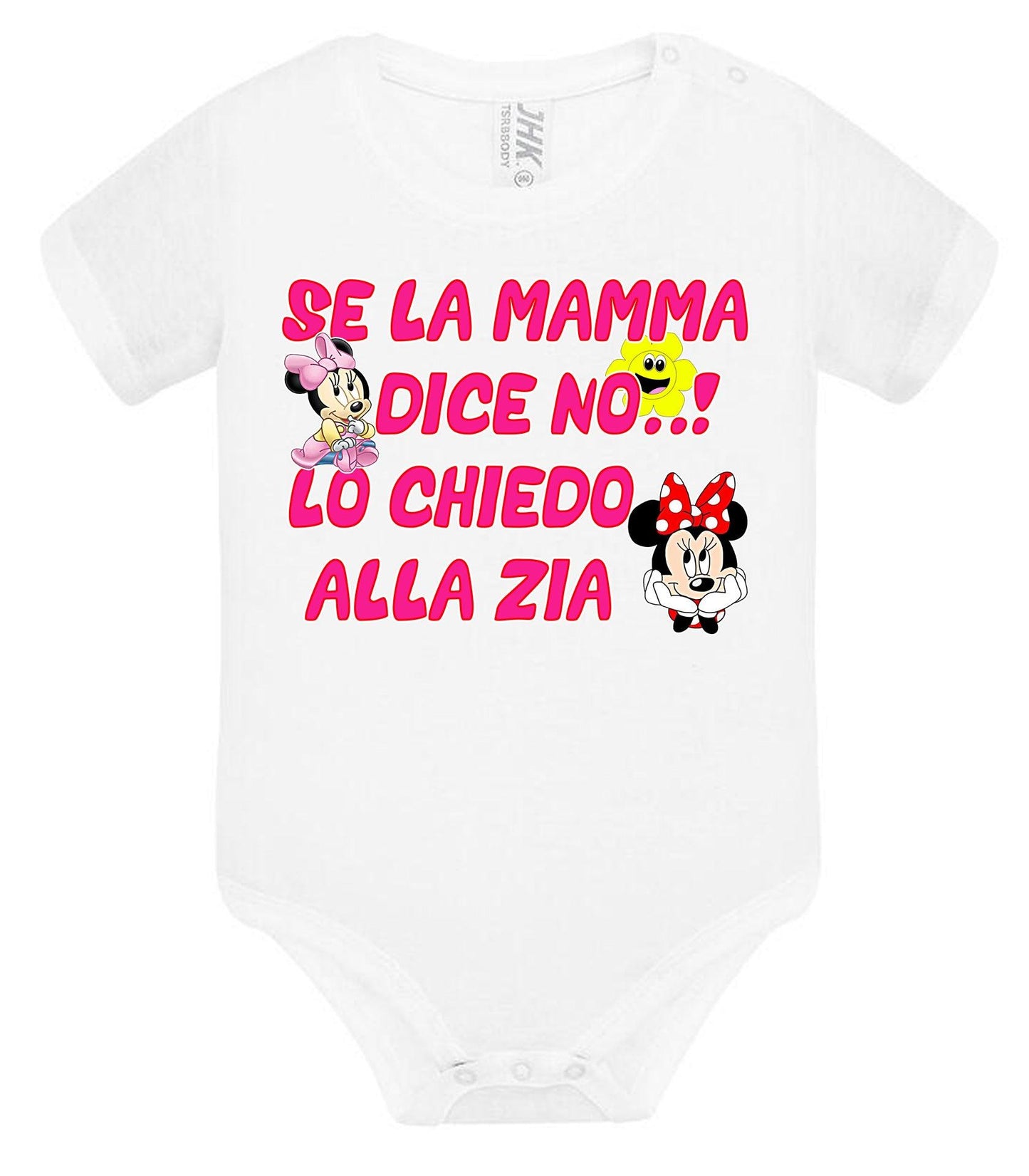 Se la Mamma Dice no lo Chiedo alla Zia Body da bambino/a a maniche corte 100% cotone JHK STREET STYLE PRINT