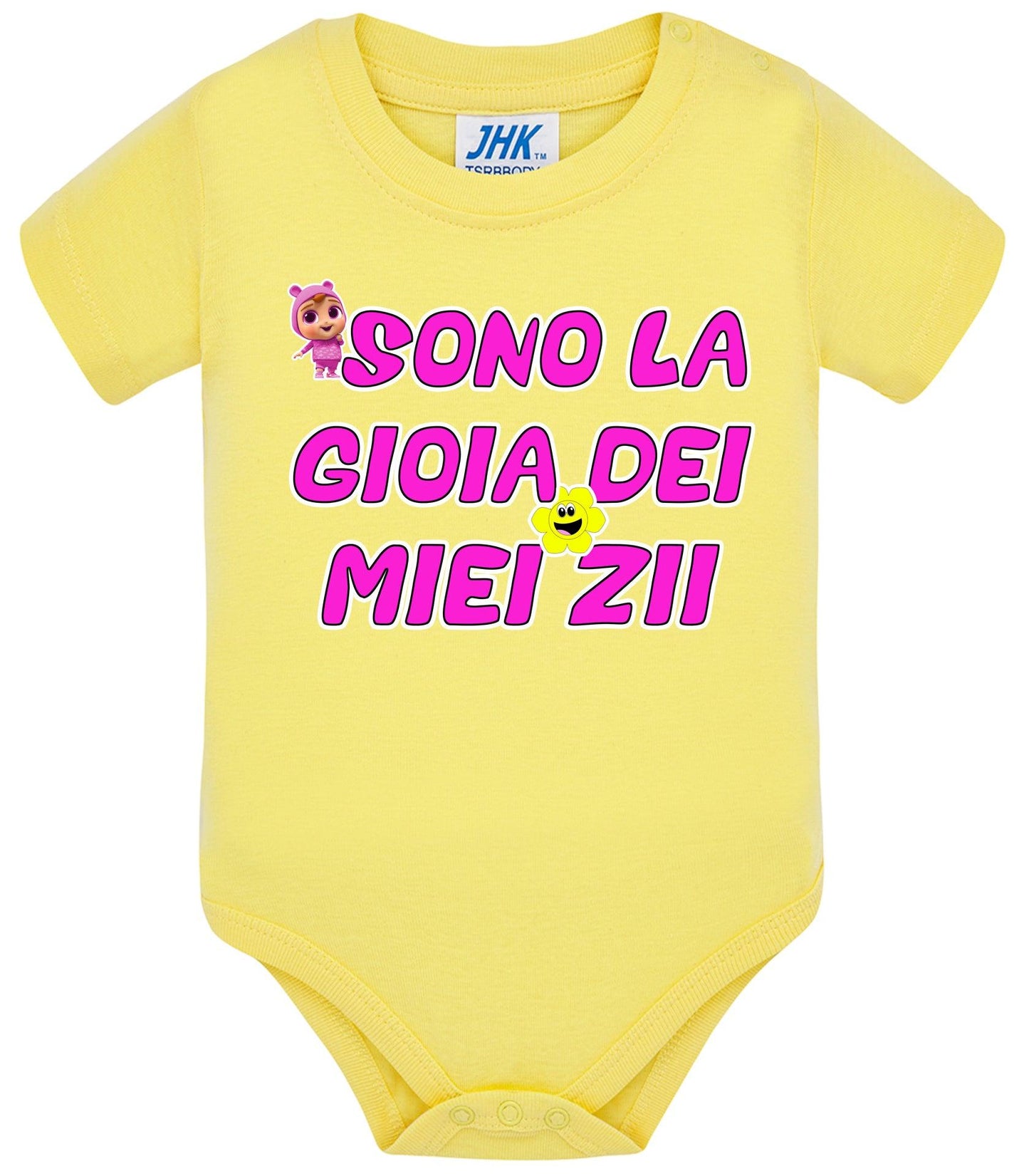 Sono La Gioia Dei Miei ZII Body da bambino/a a maniche corte 100% cotone JHK STREET STYLE PRINT