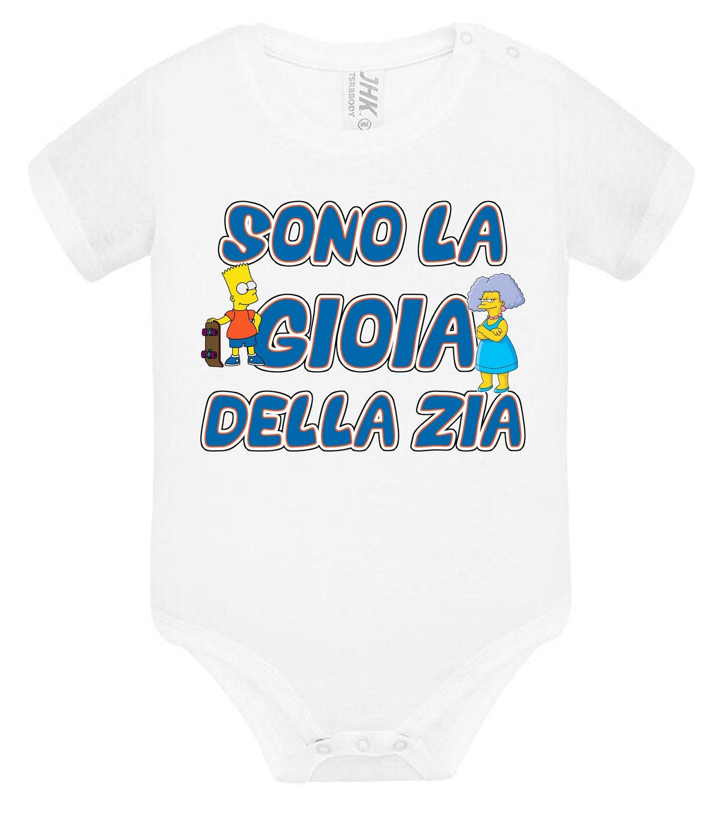 Sono la Gioia Della ZIA Body da bambino/a a maniche corte 100% cotone JHK STREET STYLE PRINT