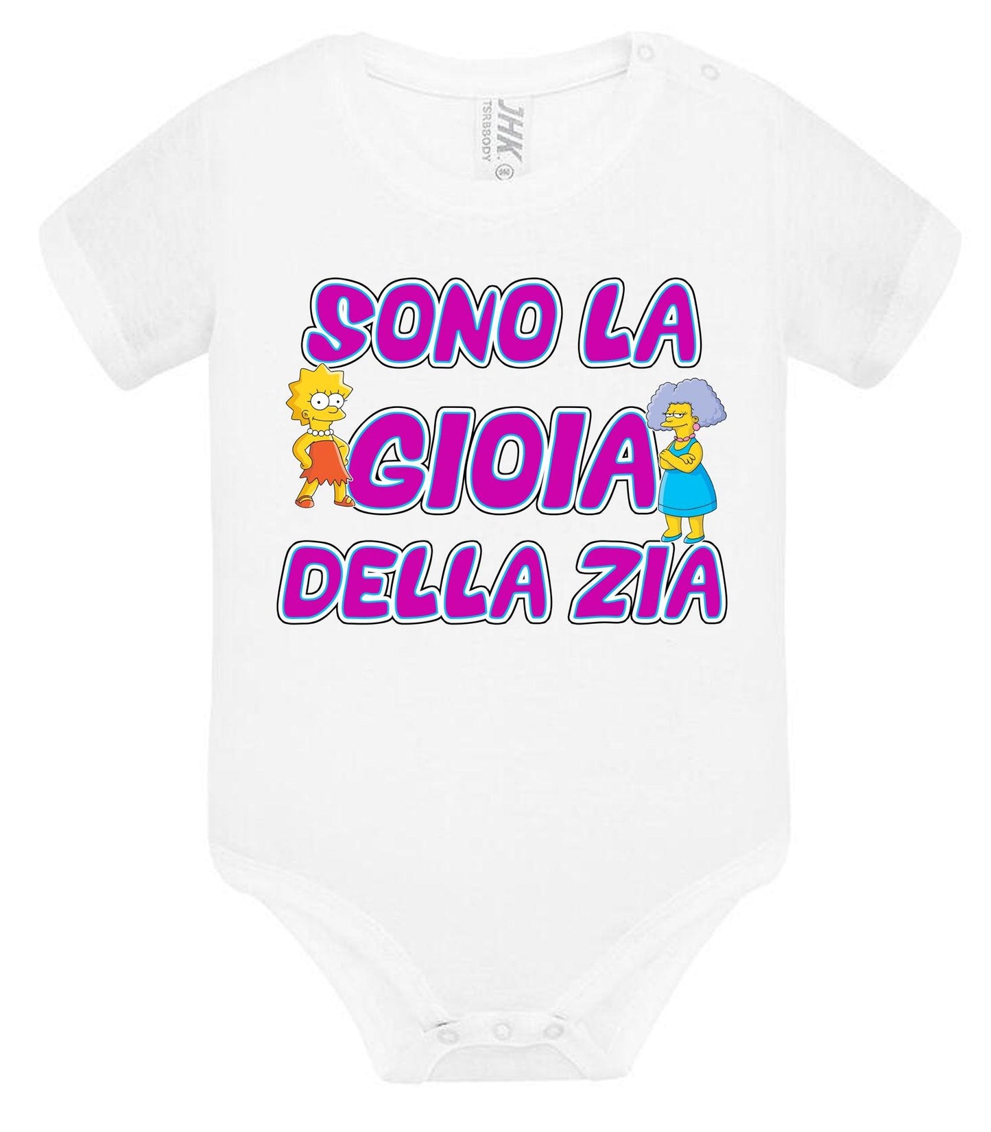 Sono la Gioia Della ZIA Body da bambino/a a maniche corte 100% cotone JHK STREET STYLE PRINT
