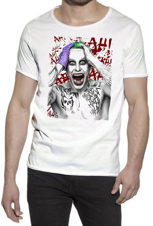 Suicide Joker Scratc Super Eroi Fumetti 18-107 T-shirt Urban Slub Men Uomo 100% Cotone Fiammato JK