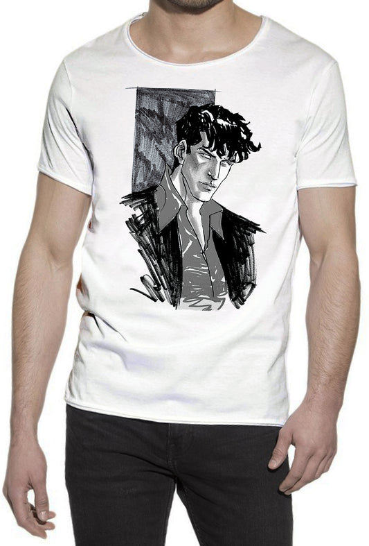 Dylan Dog scratc Film Cinema 2058 T-shirt Urban Slub Men Uomo 100% Cotone Fiammato JK