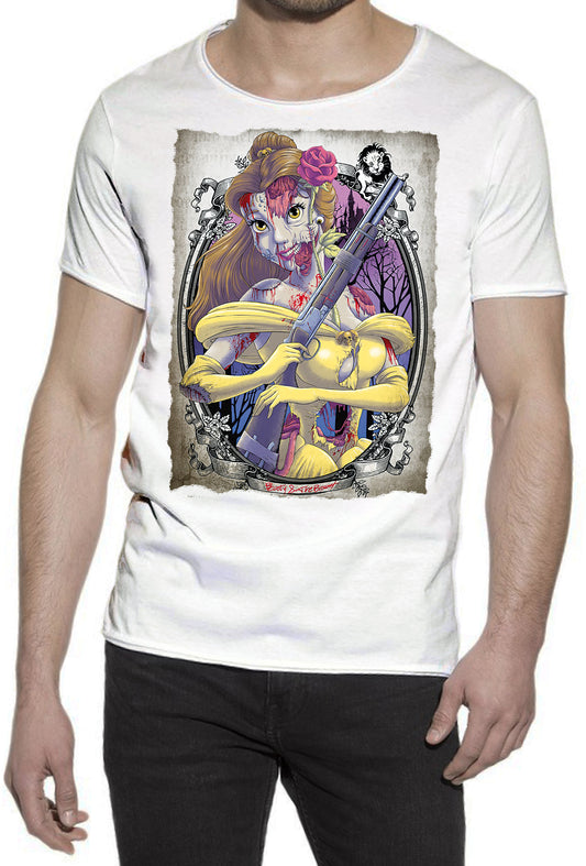 Disney Zombie Princess 3 Cartoon Fumetti 2050-17 T-shirt Urban Slub Men Uomo 100% Cotone Fiammato JK