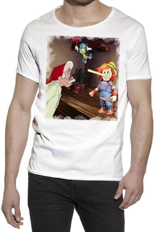 Nonno Pinocchio Film Cinema Cartoon 2105 T-shirt Urban Slub Men Uomo 100% Cotone Fiammato JK