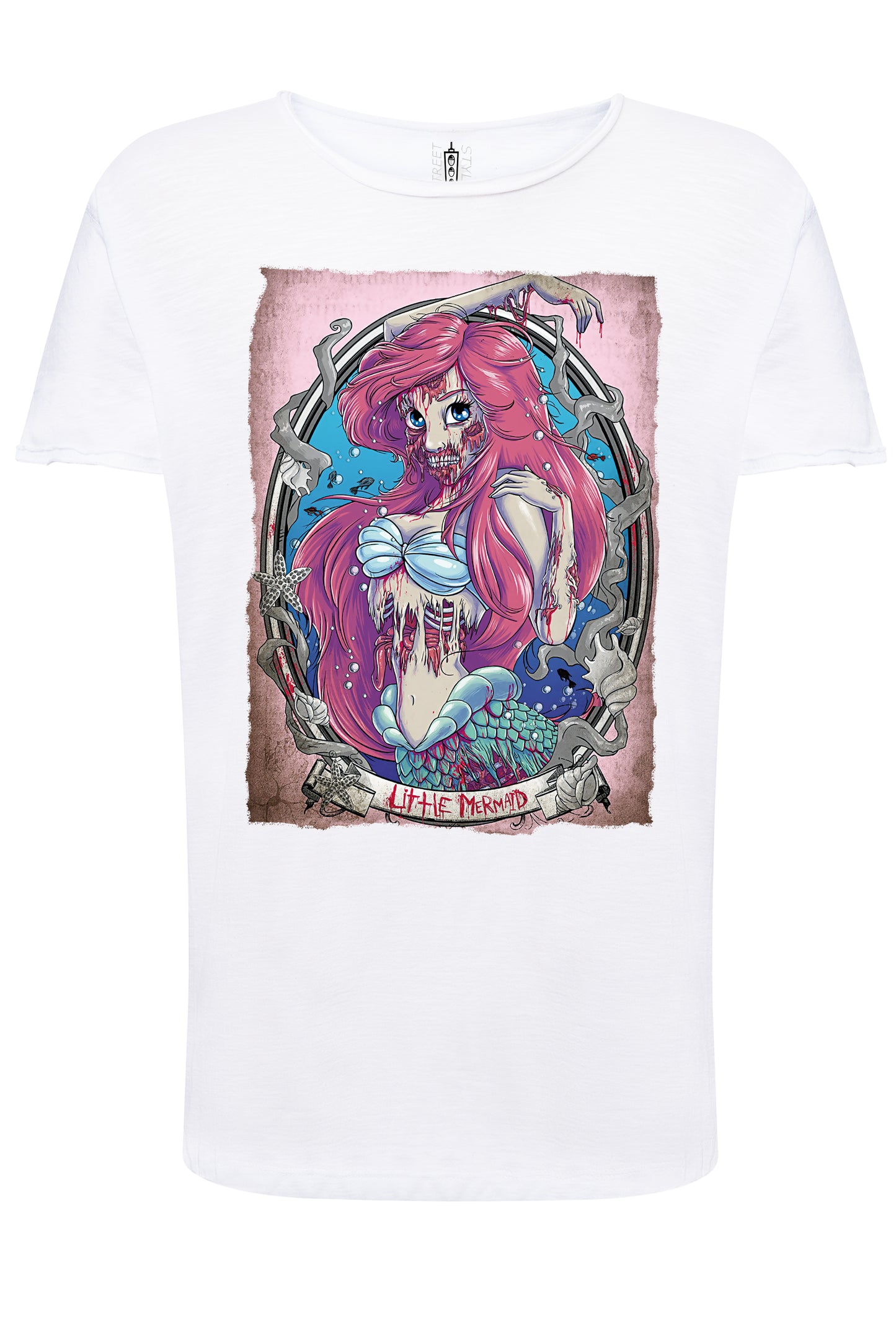 Disney Zombie Princess 1 Cartoon Fumetti 2050-15 T-shirt Urban Slub Men Uomo 100% Cotone Fiammato JK