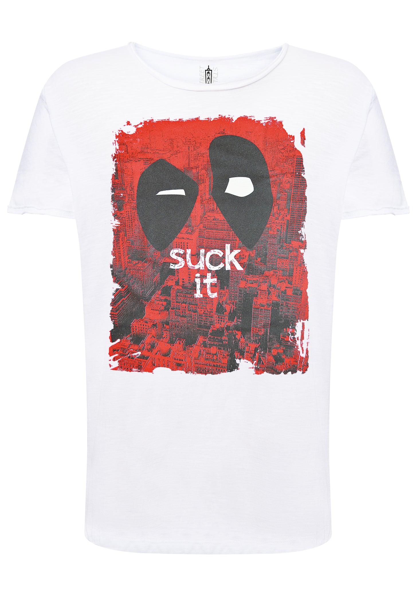 Deapool Suck IT Film Cinema 2059-1 T-shirt Urban Slub Men Uomo 100% Cotone Fiammato JK