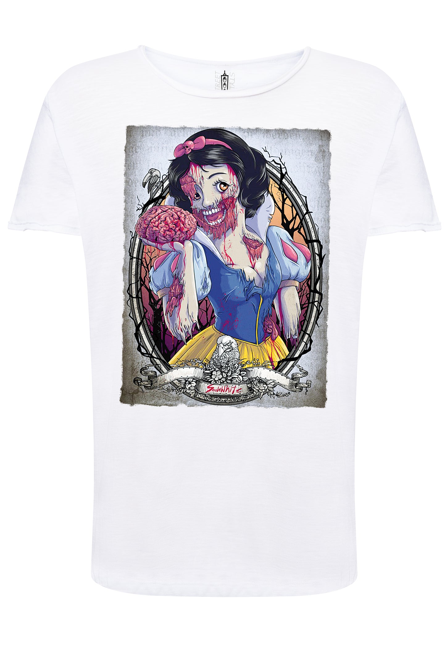 Disney Zombie Princess 4 Cartoon Fumetti 2050-18 T-shirt Urban Slub Men Uomo 100% Cotone Fiammato JK