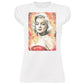 Marilyn Monroe Attrice cantante Famosa The legend 18-111 Moda Urban Slub Lady Donna 100% Cotone Fiammato BS