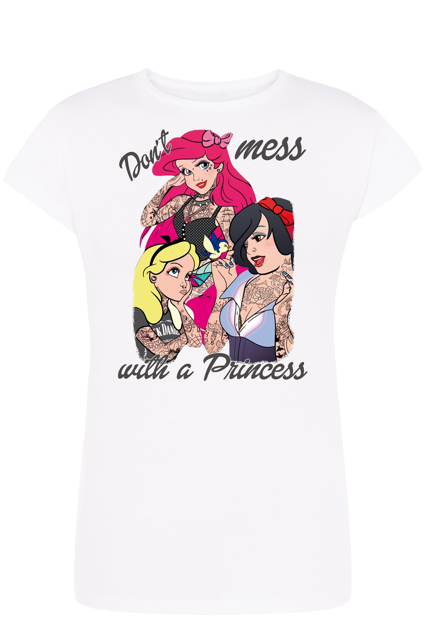 Dont't Mess With a Princess Cartoon 2050 art-3 Lady Donna 100% Cotone Pettinato JK