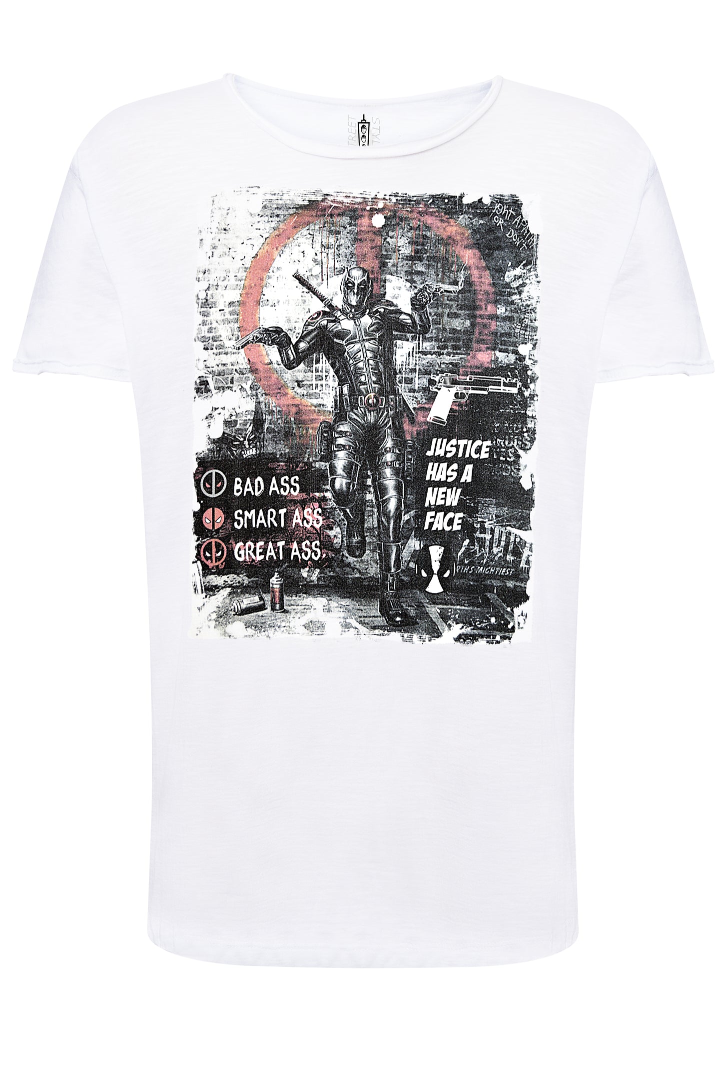 Deapool Justice Film Cinema 2059-2 T-shirt Urban Slub Men Uomo 100% Cotone Fiammato JK