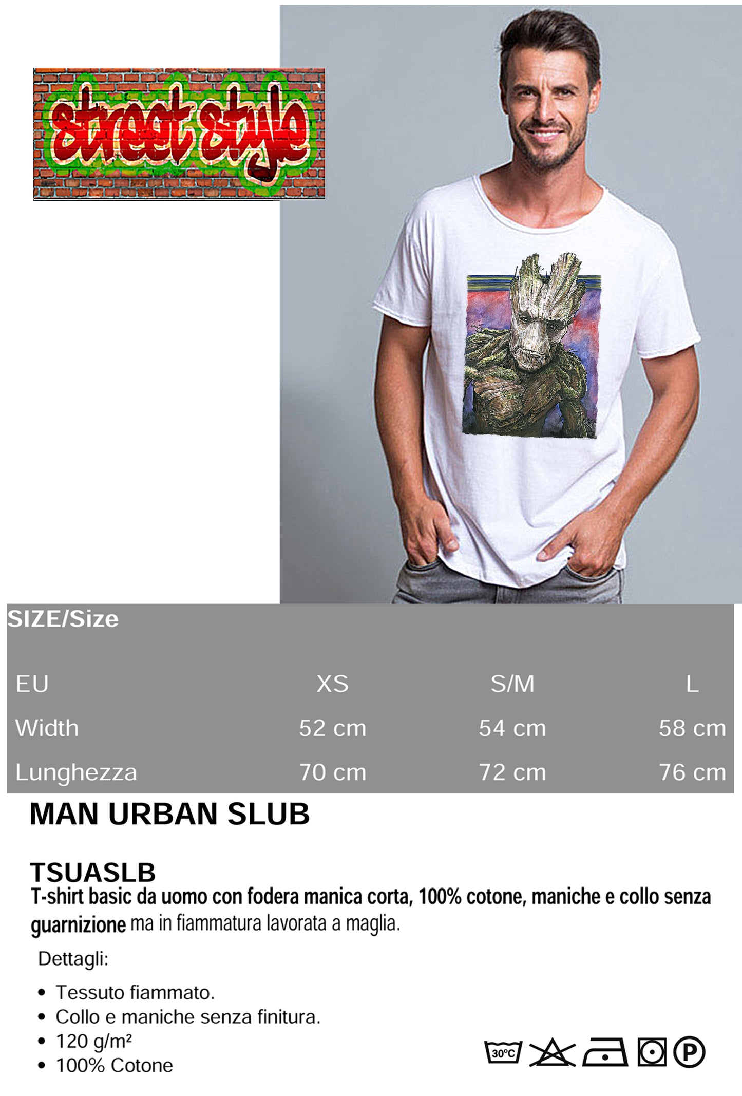 Guardian Scratc Super Eroi Fumetti 18-108 T-shirt Urban Slub Men Uomo 100% Cotone Fiammato JK