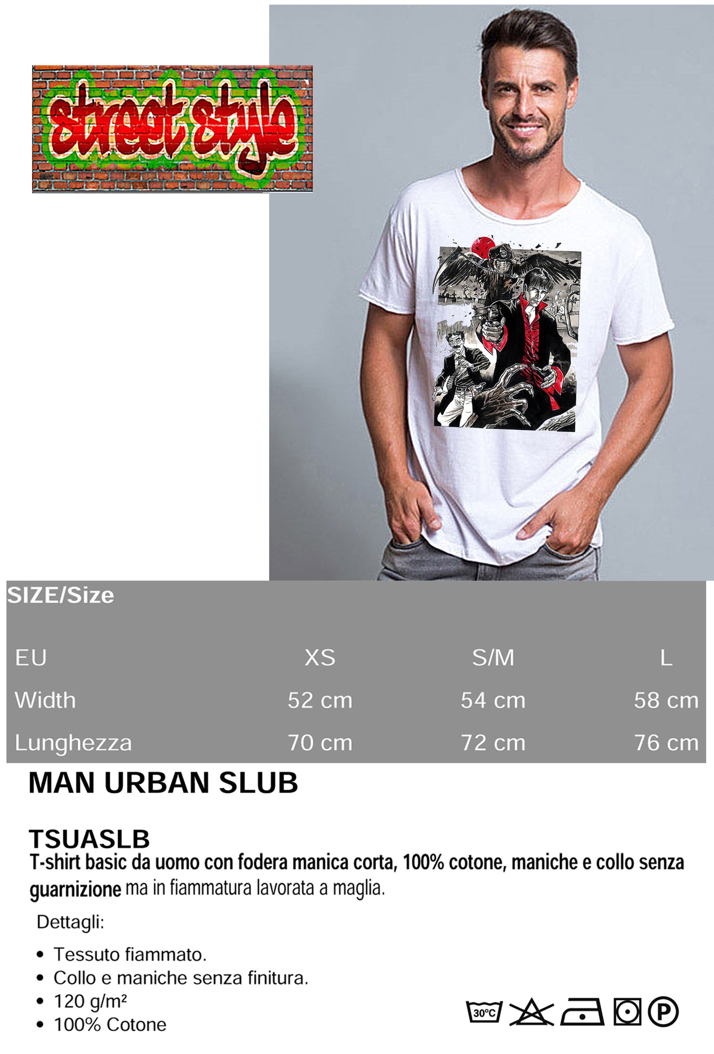 Dylan Dog Film Cinema 2058-1 T-shirt Urban Slub Men Uomo 100% Cotone Fiammato JK