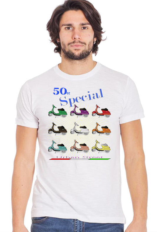 Vespa Multicolor Auto Moto e Bici 10-3 T-shirt Urban Men Uomo 100% Cotone Pettinato JK