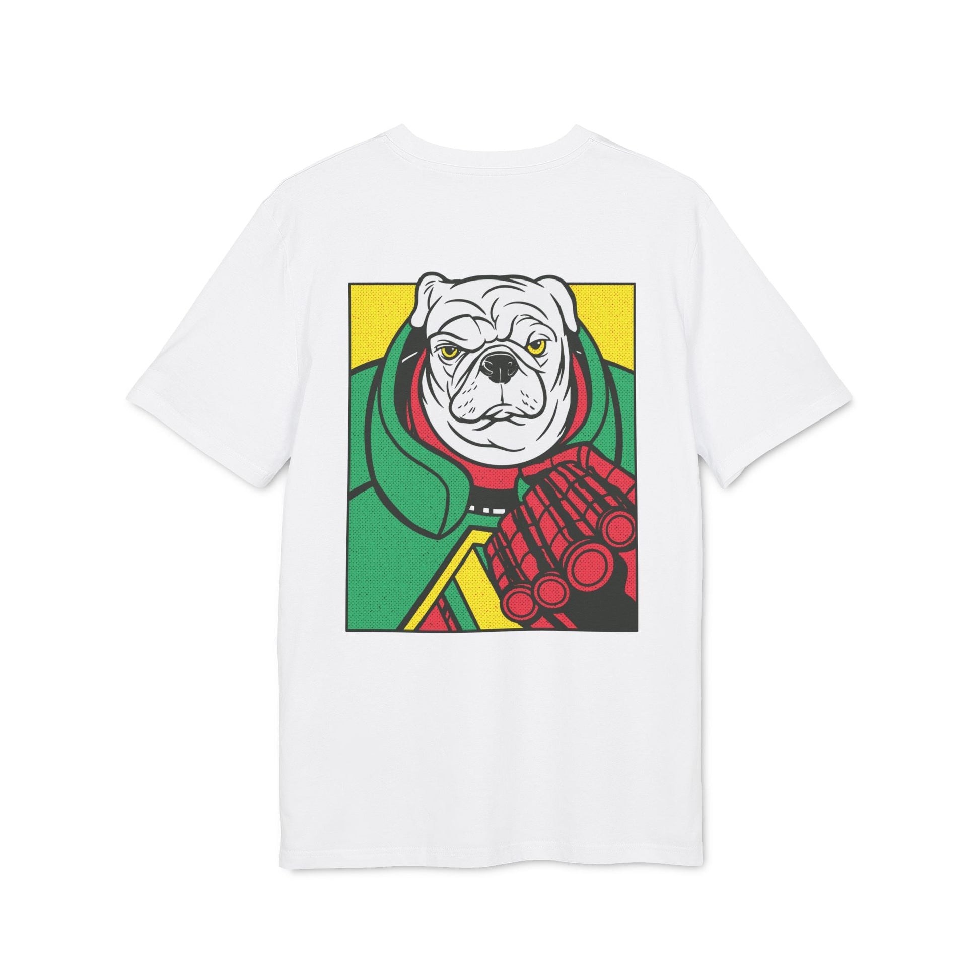 White Pug - Comic Mafia - Premium Bio Unisex T-Shirt - Back Print-6