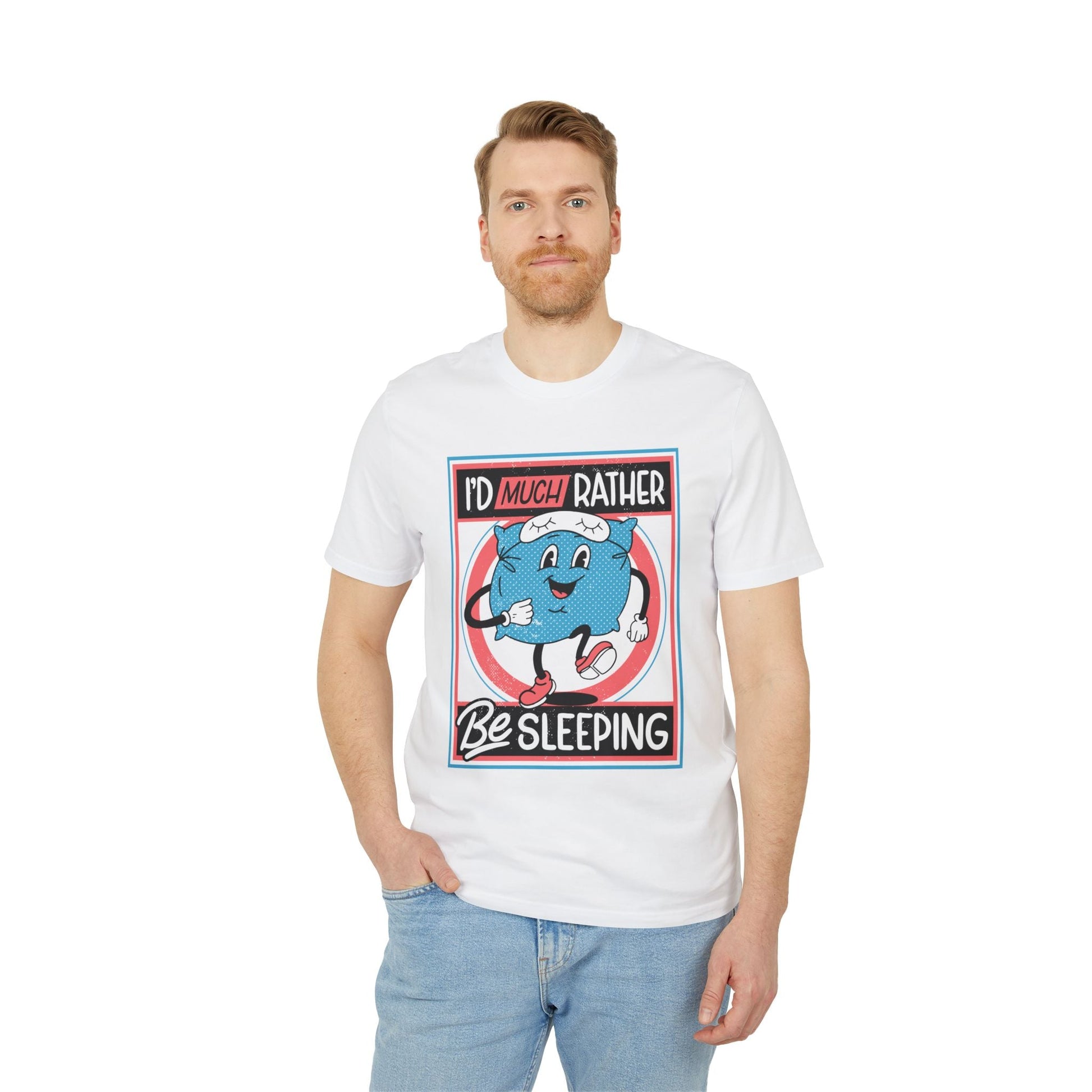 I´d much rather be sleeping - Antisocial Retro - Premium Bio Unisex T-Shirt - Front Print-4