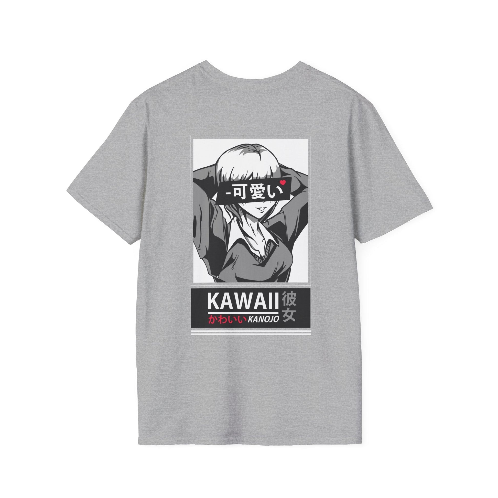 Kawaii Kanojo - Anime World - Unisex T-Shirt - Back Print-3