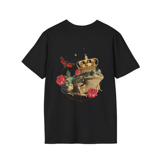 Frog King - Quirky Collage - Unisex T-Shirt - Back Print-0