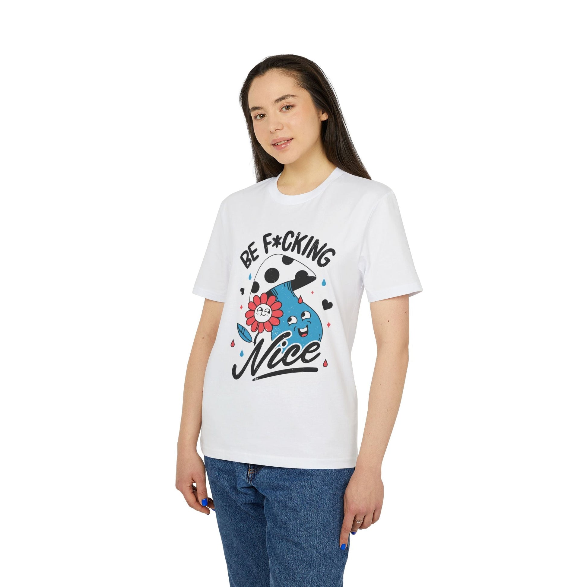 Be F*cking Nice - Antisocial Retro - Premium Bio Unisex T-Shirt - Front Print-2