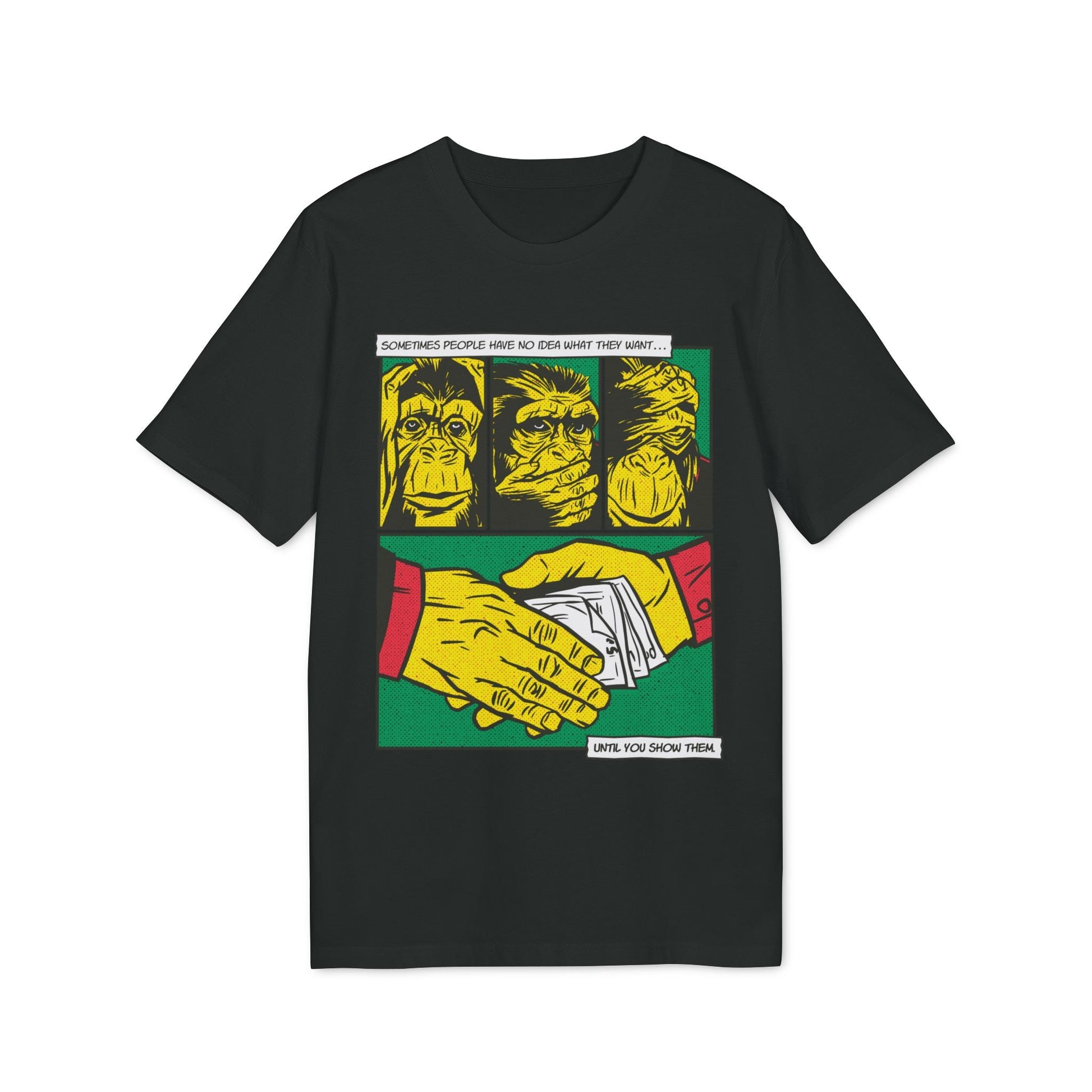 Three Monkeys - Comic Mafia - Premium Bio Unisex T-Shirt - Front Print-0