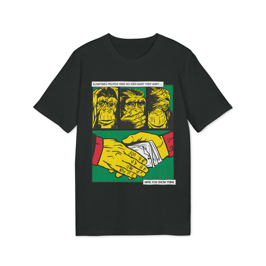 Three Monkeys - Comic Mafia - Premium Bio Unisex T-Shirt - Front Print-0