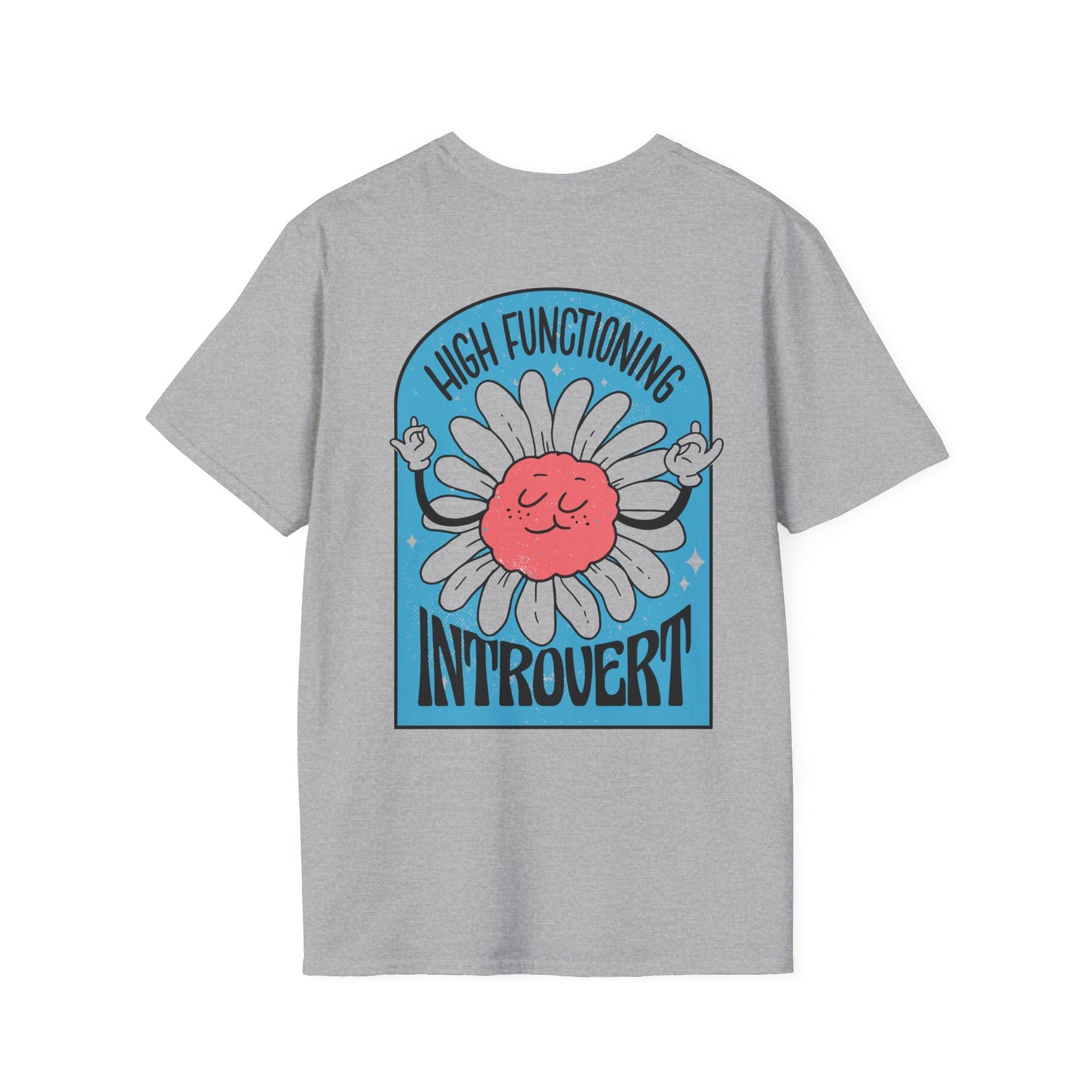 High functioning introvert - Antisocial Retro - Unisex T-Shirt - Back Print-5