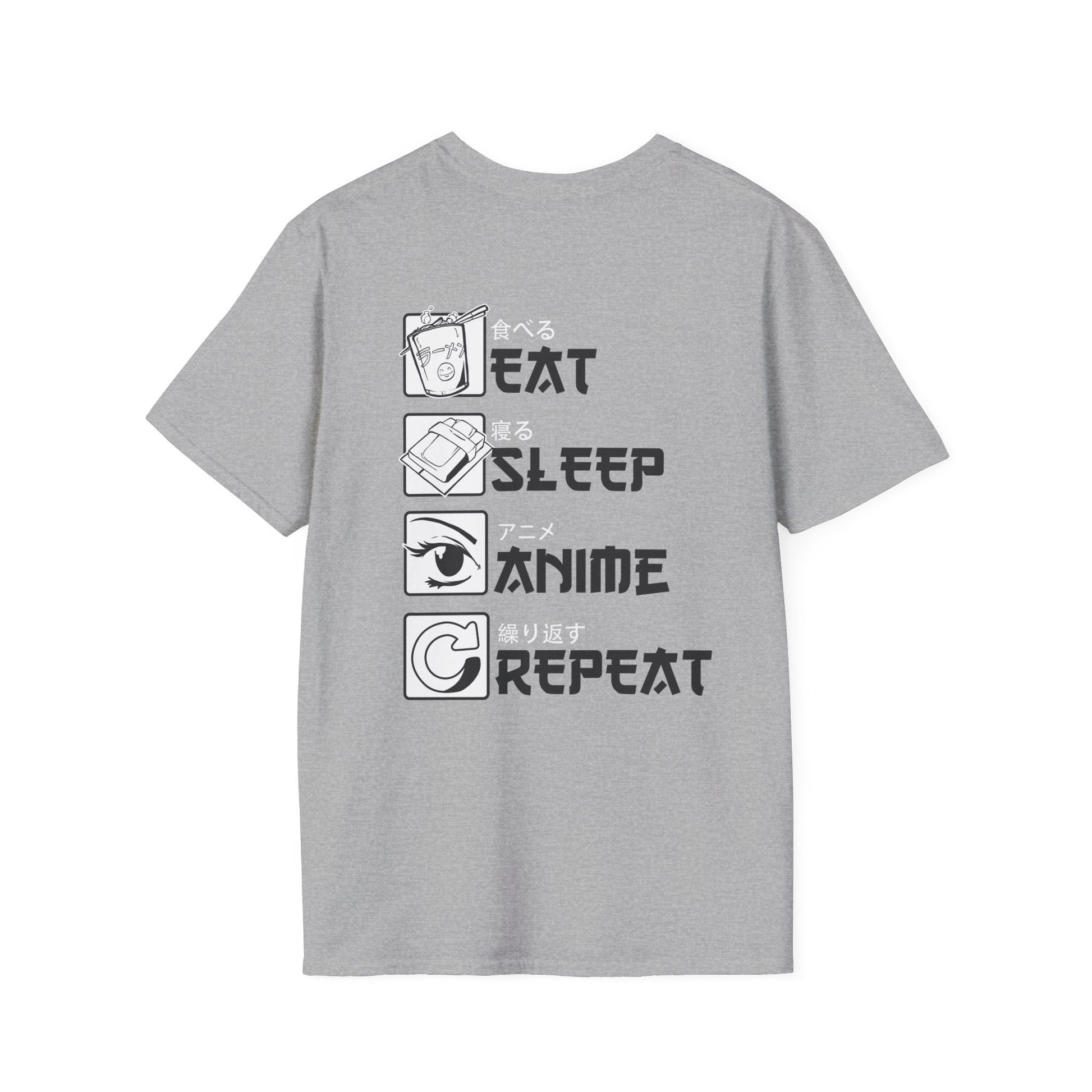 Eat Sleep Anime Repeat - Anime World - Unisex T-Shirt - Back Print-1
