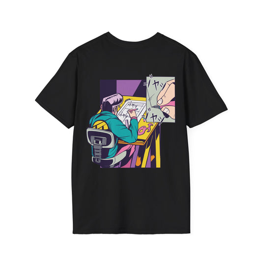 Mangaka Draw - Anime World - Unisex T-Shirt - Back Print-0