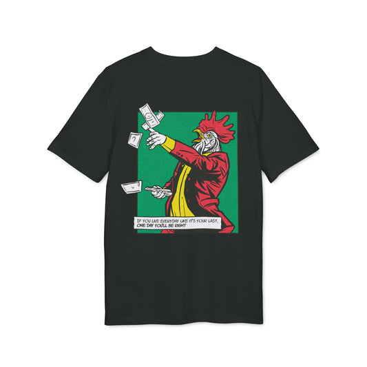 Rooster with Money - Comic Mafia - Premium Bio Unisex T-Shirt - Back Print-0
