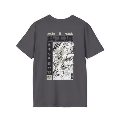 Defeated by the Ninja - Samurai Manga - Unisex T-Shirt - Back Print-1
