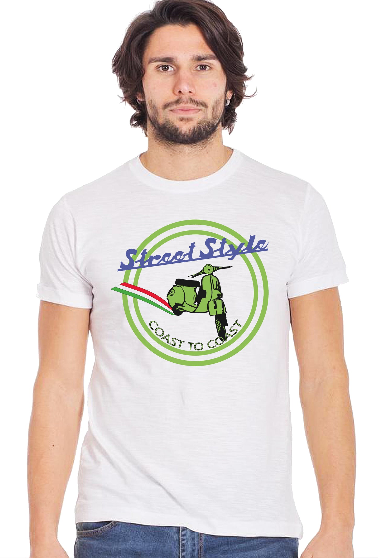 Street Style Vespa Auto Moto e Bici 10-0 T-shirt Urban Men Uomo 100% Cotone Pettinato JK