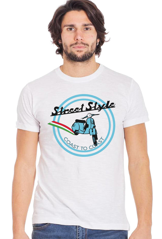 Street Style Vespa Auto Moto e Bici 10-0 T-shirt Urban Men Uomo 100% Cotone Pettinato JK