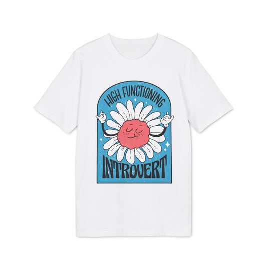 High functioning introvert - Antisocial Retro - Premium Bio Unisex T-Shirt - Front Print-0