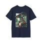 Bus Stop Girl - Anime World - Unisex T-Shirt - Back Print-2