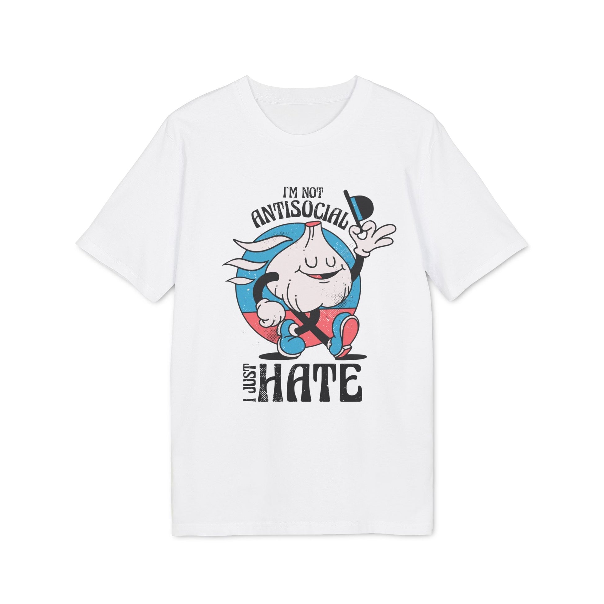 I´m not Antisocial I just hate - Antisocial Retro - Premium Bio Unisex T-Shirt - Front Print-0