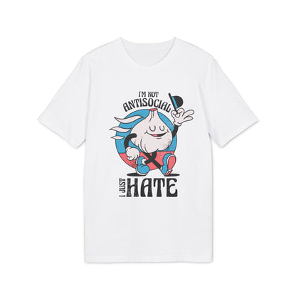I´m not Antisocial I just hate - Antisocial Retro - Premium Bio Unisex T-Shirt - Front Print-0