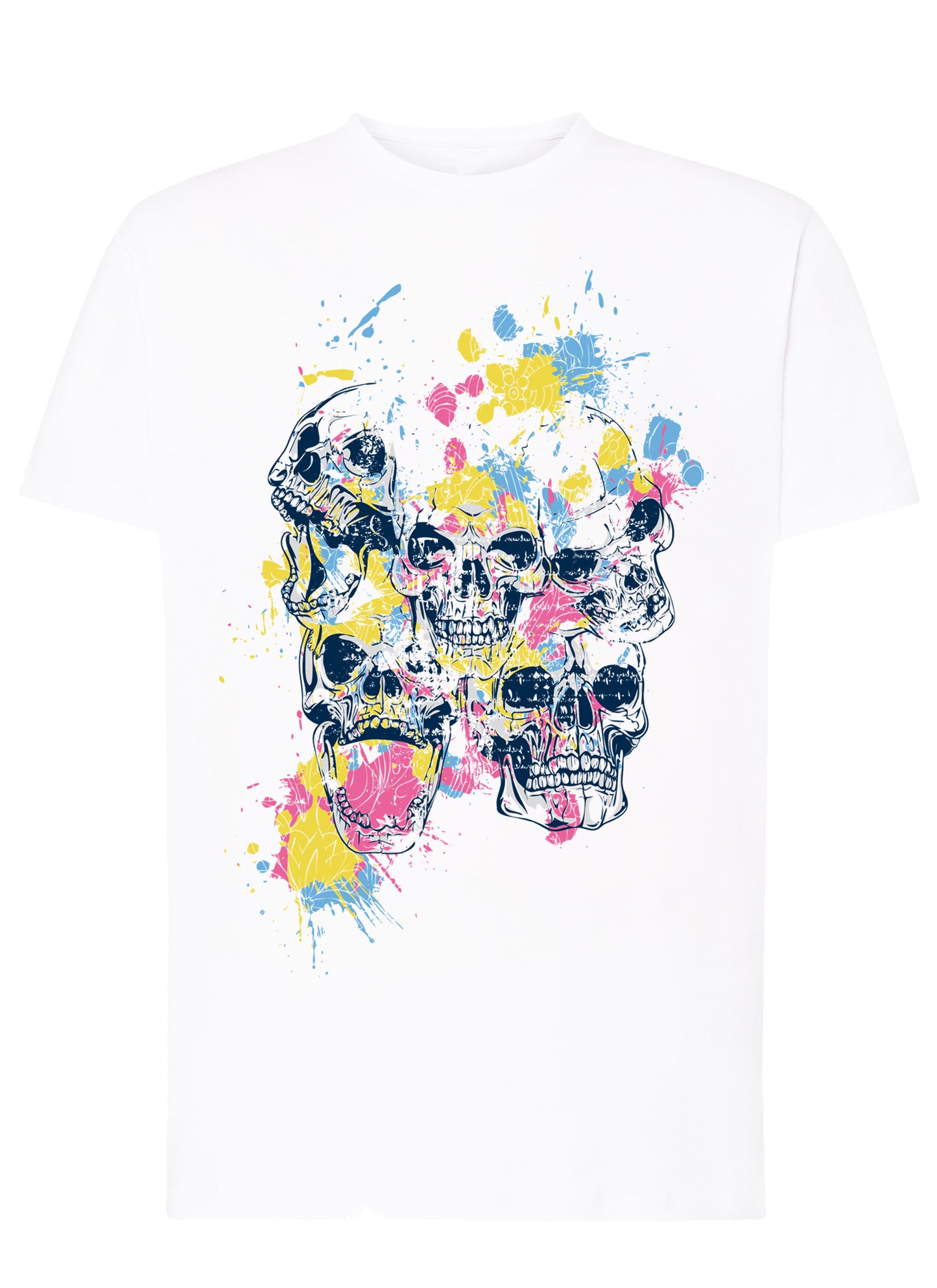 Skull Color Five Orror 14-1 T-shirt Urban Men Uomo 100% Cotone Pettinato JK