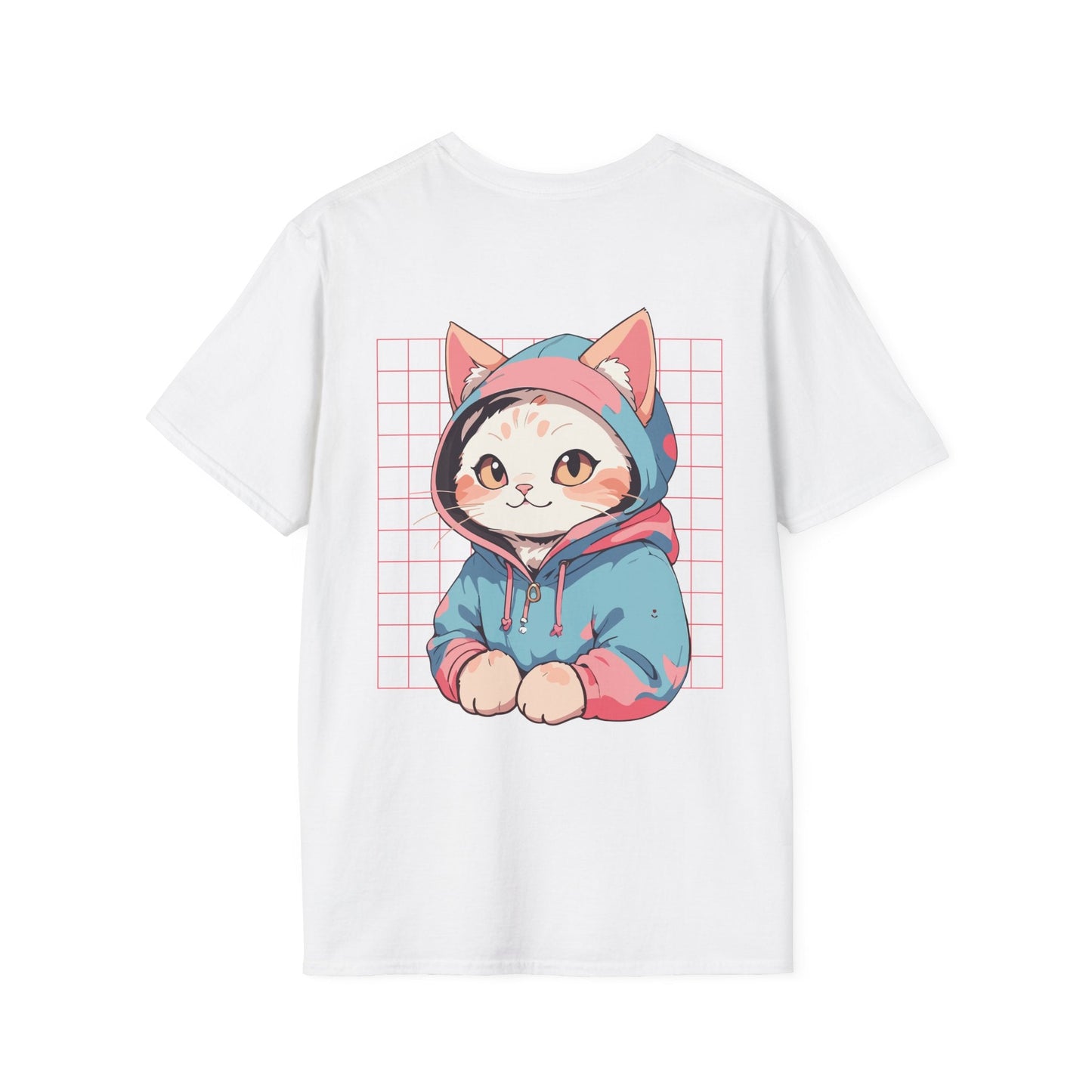 Cute Cat - Anime World - Unisex T-Shirt - Back Print-3