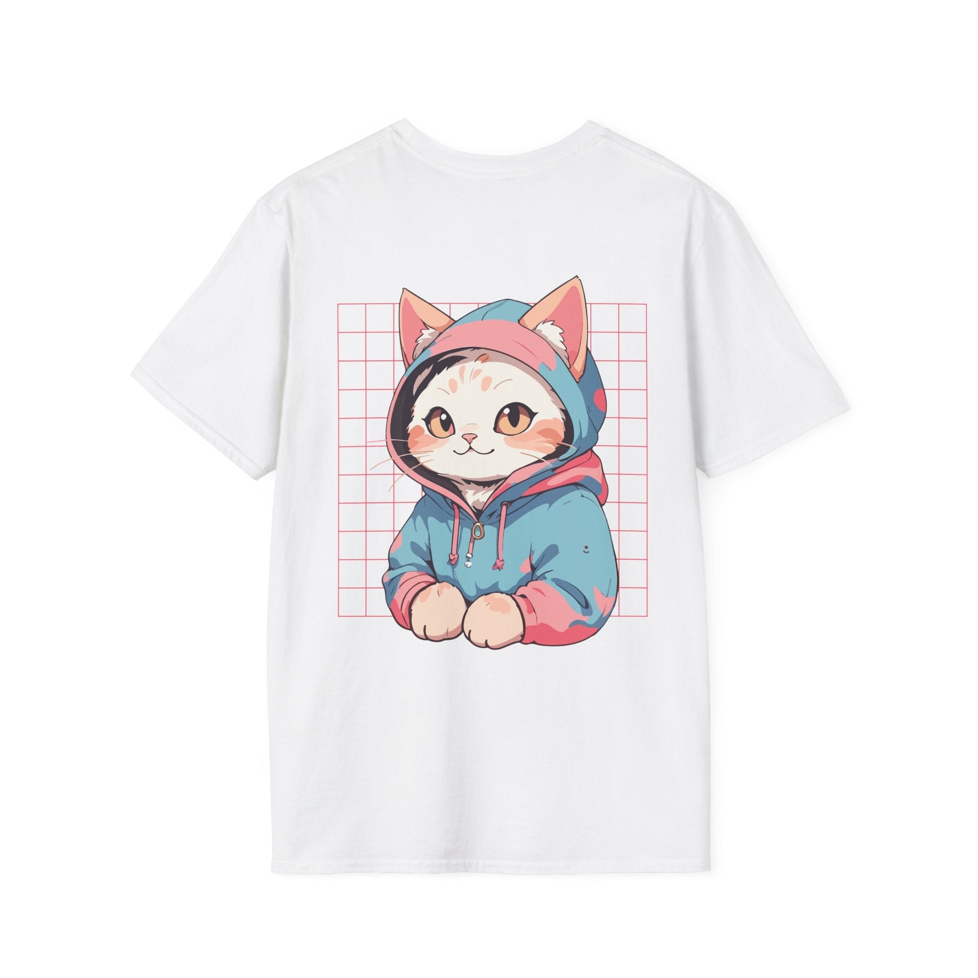 Cute Cat - Anime World - Unisex T-Shirt - Back Print-3