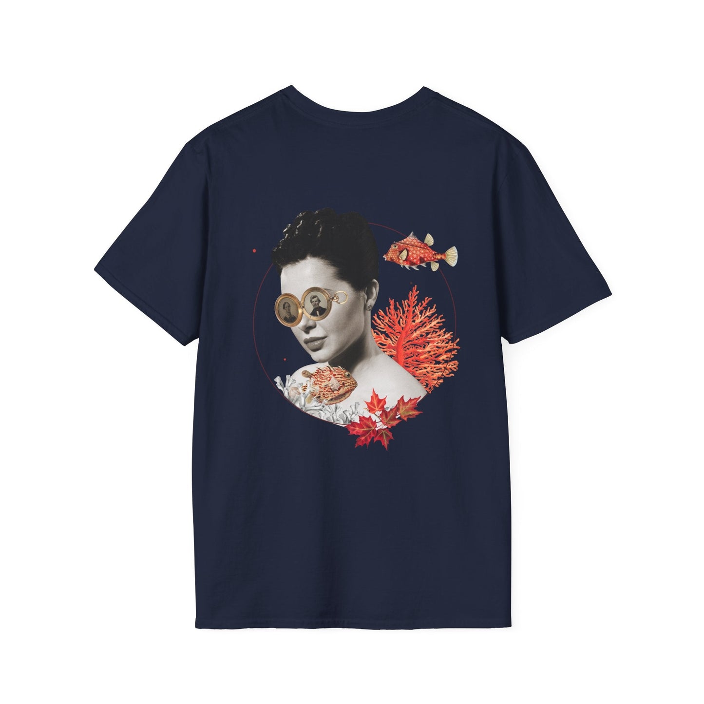 Coral - Quirky Collage - Unisex T-Shirt - Back Print-2