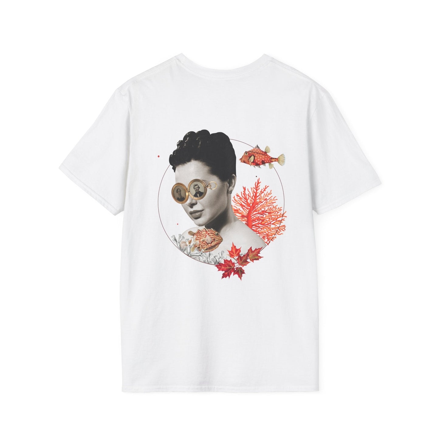 Coral - Quirky Collage - Unisex T-Shirt - Back Print-3