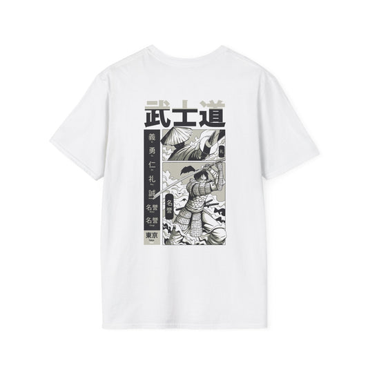 Two Samurai - Samurai Manga - Unisex T-Shirt - Back Print-0
